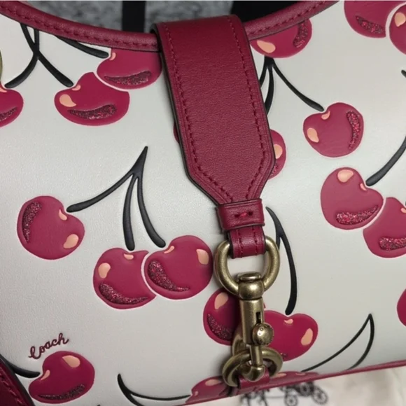 Coach Cherry Hamptons Hobo Leather Shoulder Bag And Wallet Matching Set - Picture 3 of 14